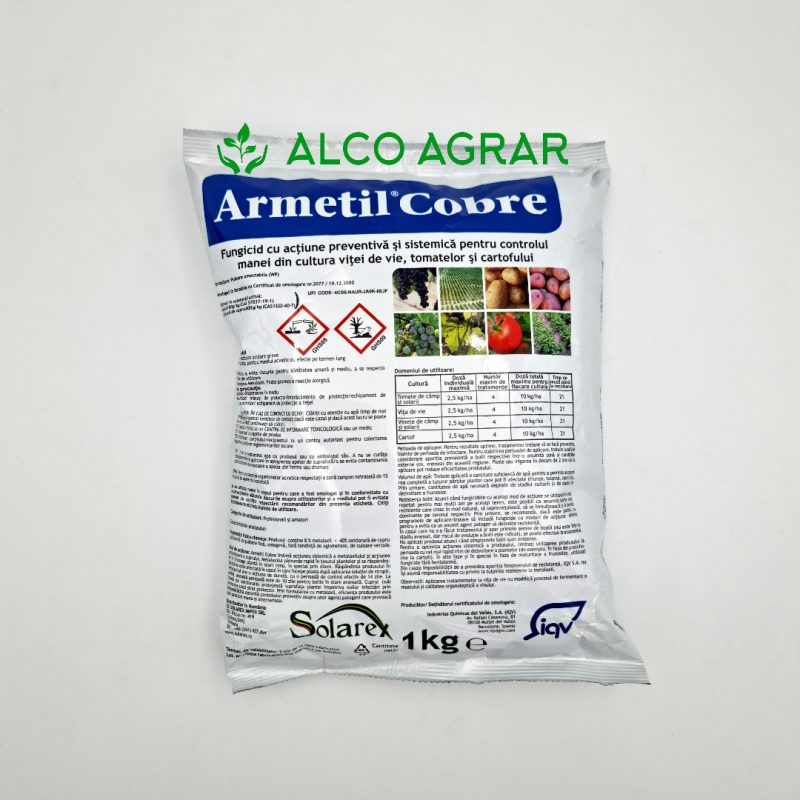 Fungicid cartofi, tomate, vinete, vita de vie, ARMETIL COBRE, 1 Kg, Solarex